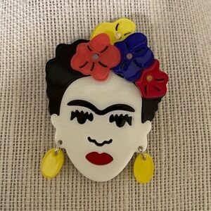 Frida Kahlo Acrylic Brooch